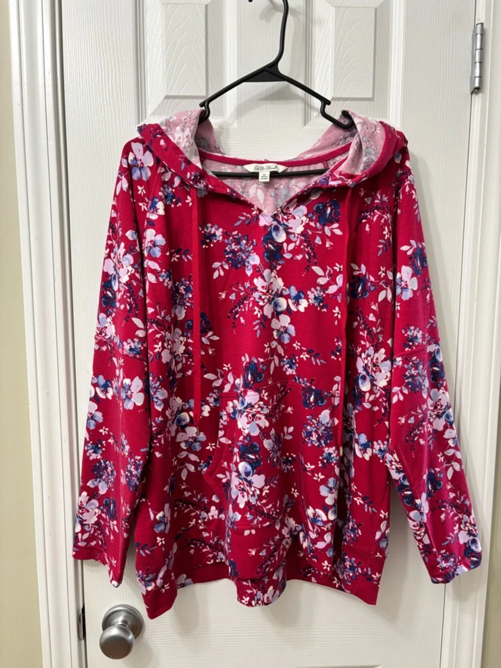 Pioneer Woman Pink Floral Pullover Hoodie Sweatshirt Women’s Size XL - Picture 2 of 7